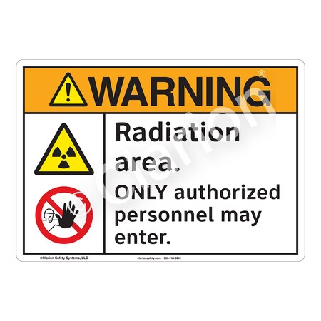 ANSI/ISO Compliant Warning Radiation Safety Signs Indoor/Outdoor Flexible Polyester (ZA) 12 X 18